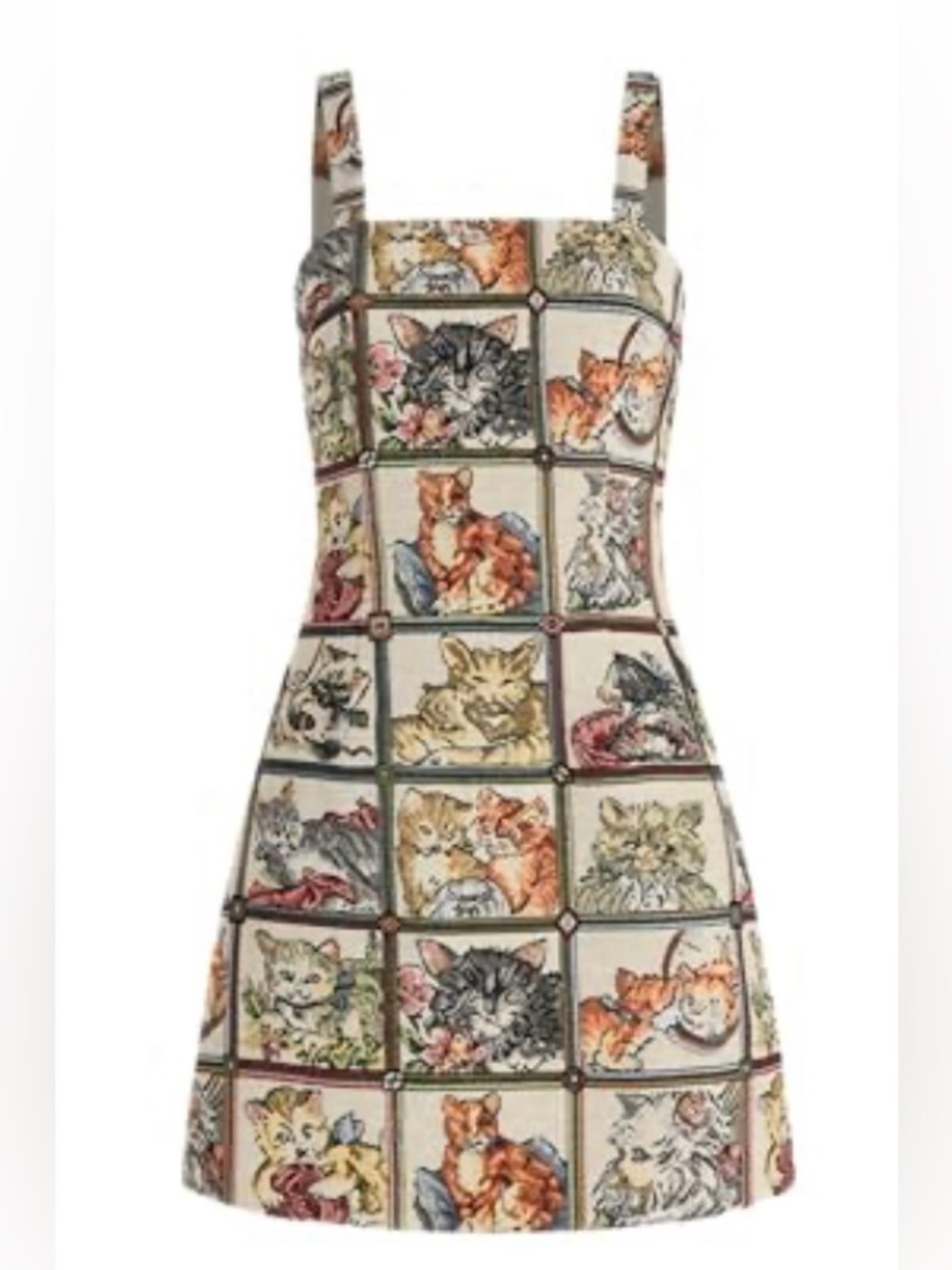 🐱Cider viral cat lovers Vintage Vibes Jaquard Mini Tank dress plus size 2XL - Picture 2 of 4